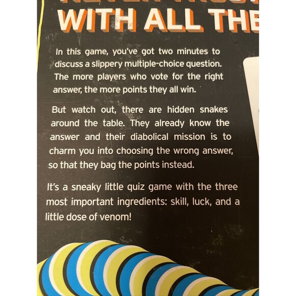 Snakesss Board Game by Big Potato Games Trivia Type Game NEW Open Box - Picture 6 of 11